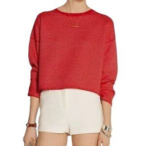 Theory Red Tamrist CS Prosecco Cropped Sweater NWOT